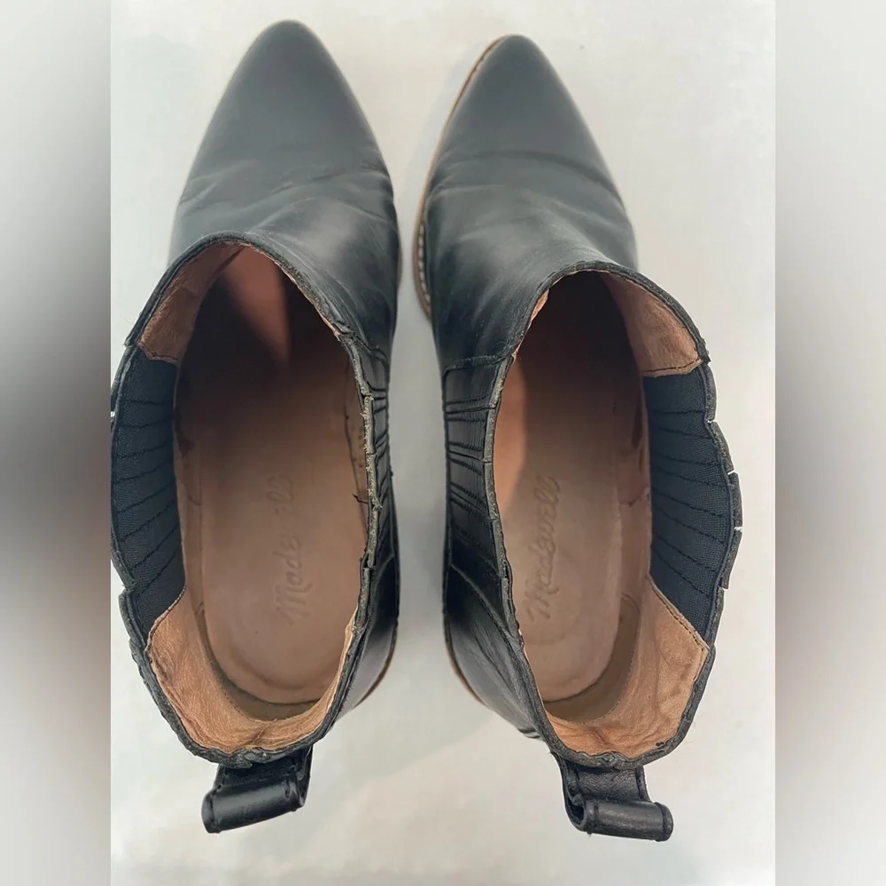 Madewell The Myles Ankle Boot in Leather Black size 8